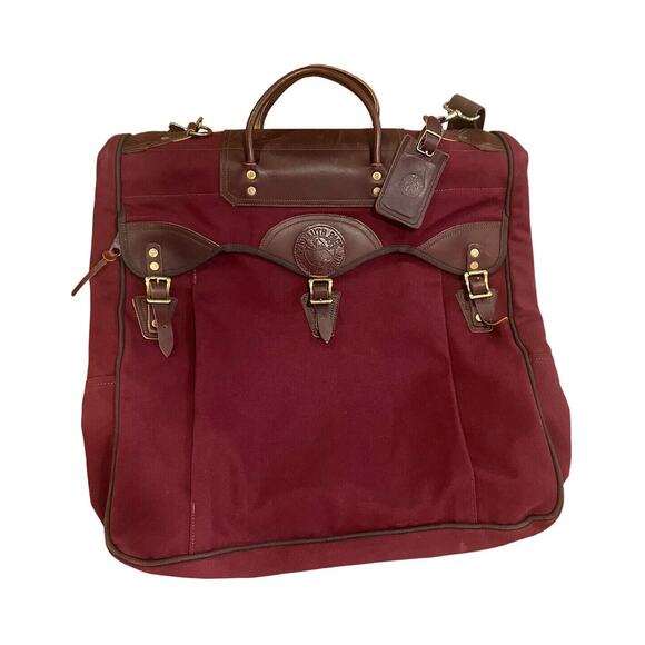 Duluth Pack Sportsman's Garment Bag In Waxed Canvas Burgundy EUC - Picture 1 of 12